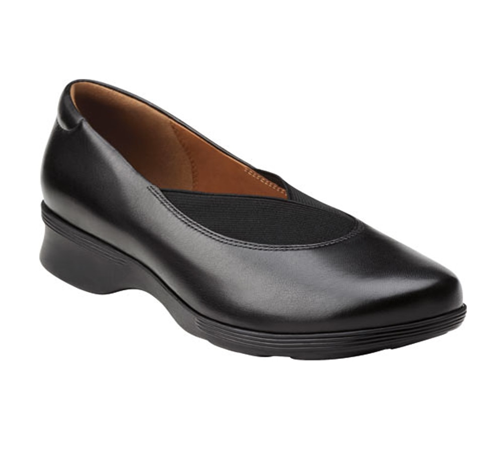 Clarks Women’s Aubria Fay Flats Black Leather | SoleConnect