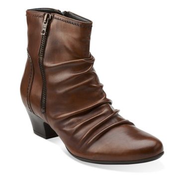 Clarks Women's Limbo Dance Boots Cognac Leather