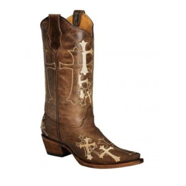 Circle G By Corral Women's Side Cross Embroidered Western Boot Brown/Beige