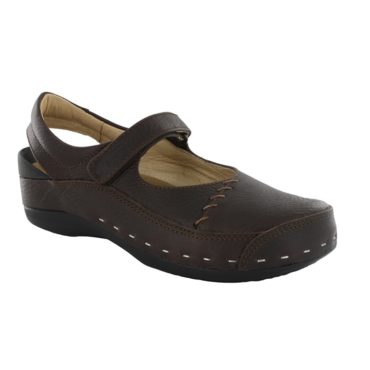 Wolky Women's Strap Cloggy Brown Greased