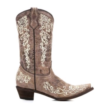 Corral Girl's A2773 Western Boot Brown/Beige Embroidery