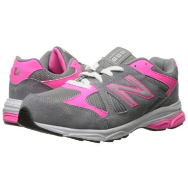 New Balance Girl's KJ888PKG Athletic Shoe Grey/Fluorescent Pink