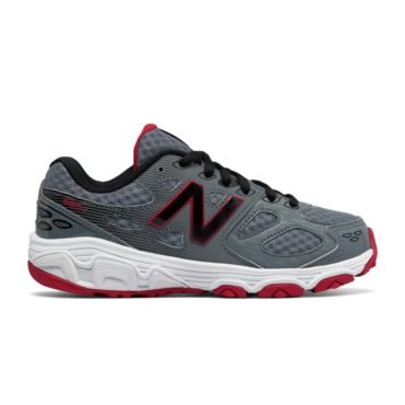New Balance Boy's KR680CRY Athletic Shoe Grey/Blk/Red