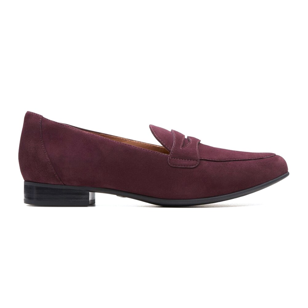 Unstructured by Clarks Un Blush Go Slip On Aubergine Suede | SoleConnect